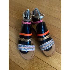 Steve Madden women's multicolor strappy spring gladiator sandals size 3